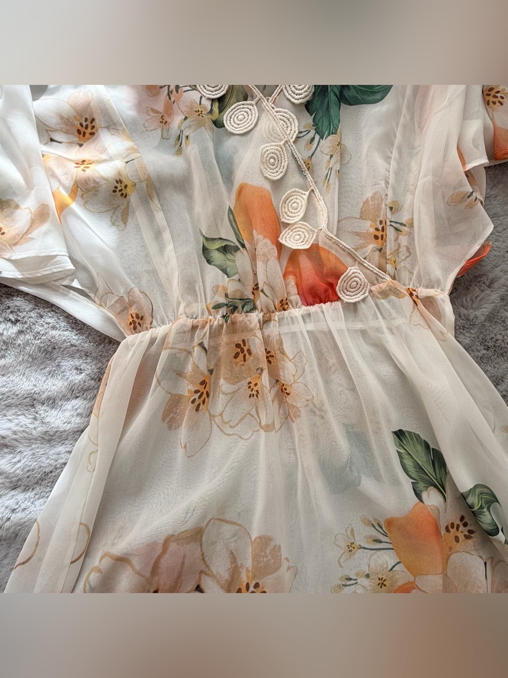 FARM Rio for Anthropologie Eloisa Floral Citrus Midi Dress - Small - no slip - Picture 7 of 12